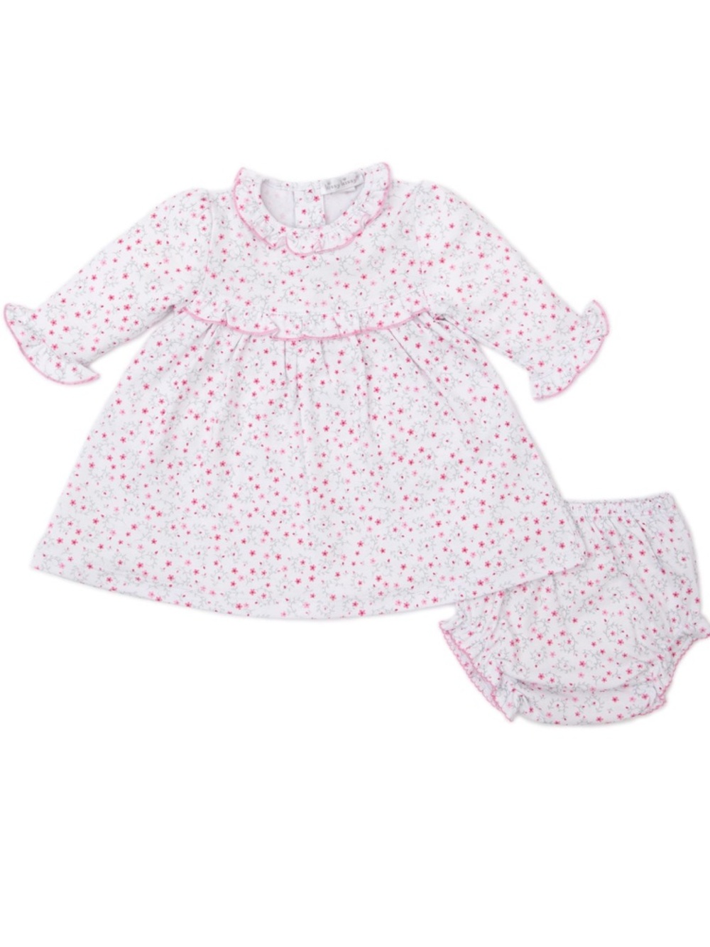 Kissy Kissy Silver Stems Ruffle Dress with Matching Bloomers